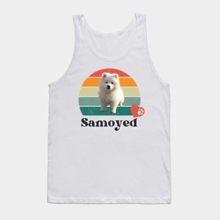 Samoyed retro sunset, perfect for anyone that loves samoyed dogs Tank Top